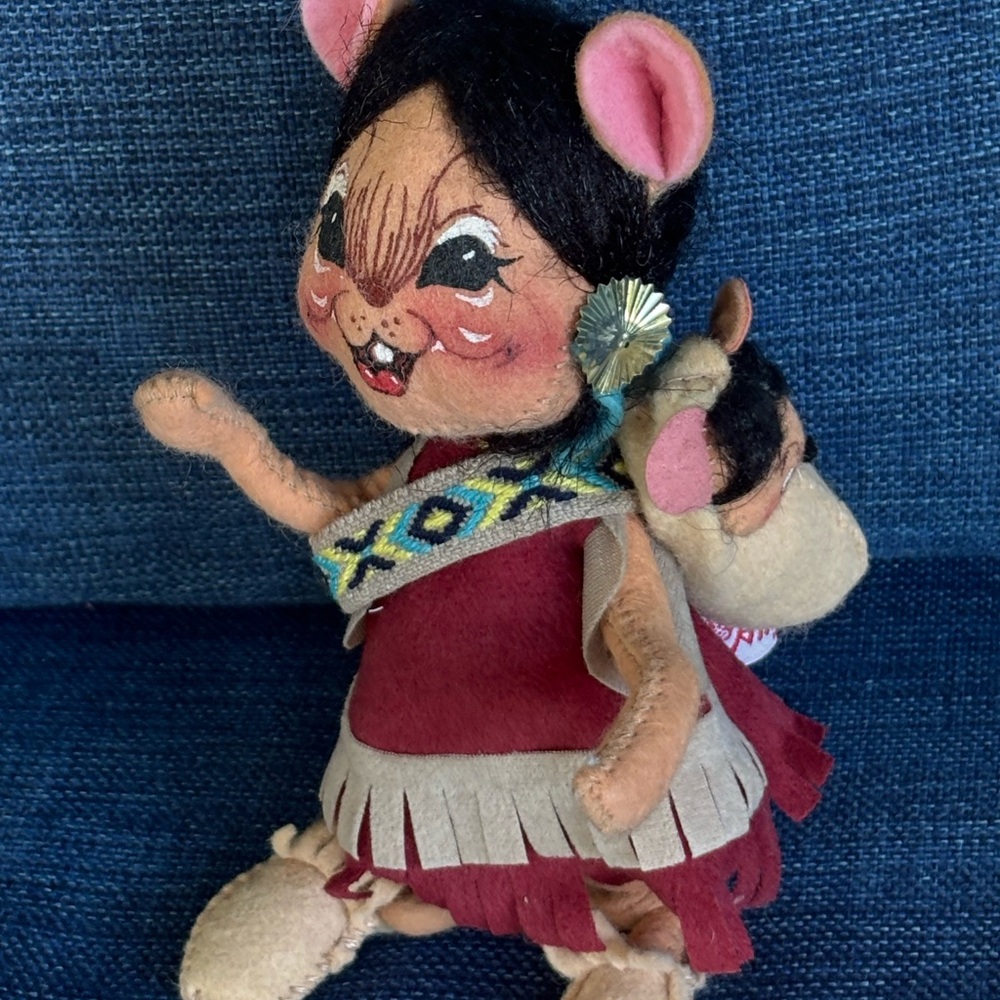 VINTAGE 1997 ANNALEE DOLLS Mobilitee “Silver Cloud with baby Raindrop “ FELT